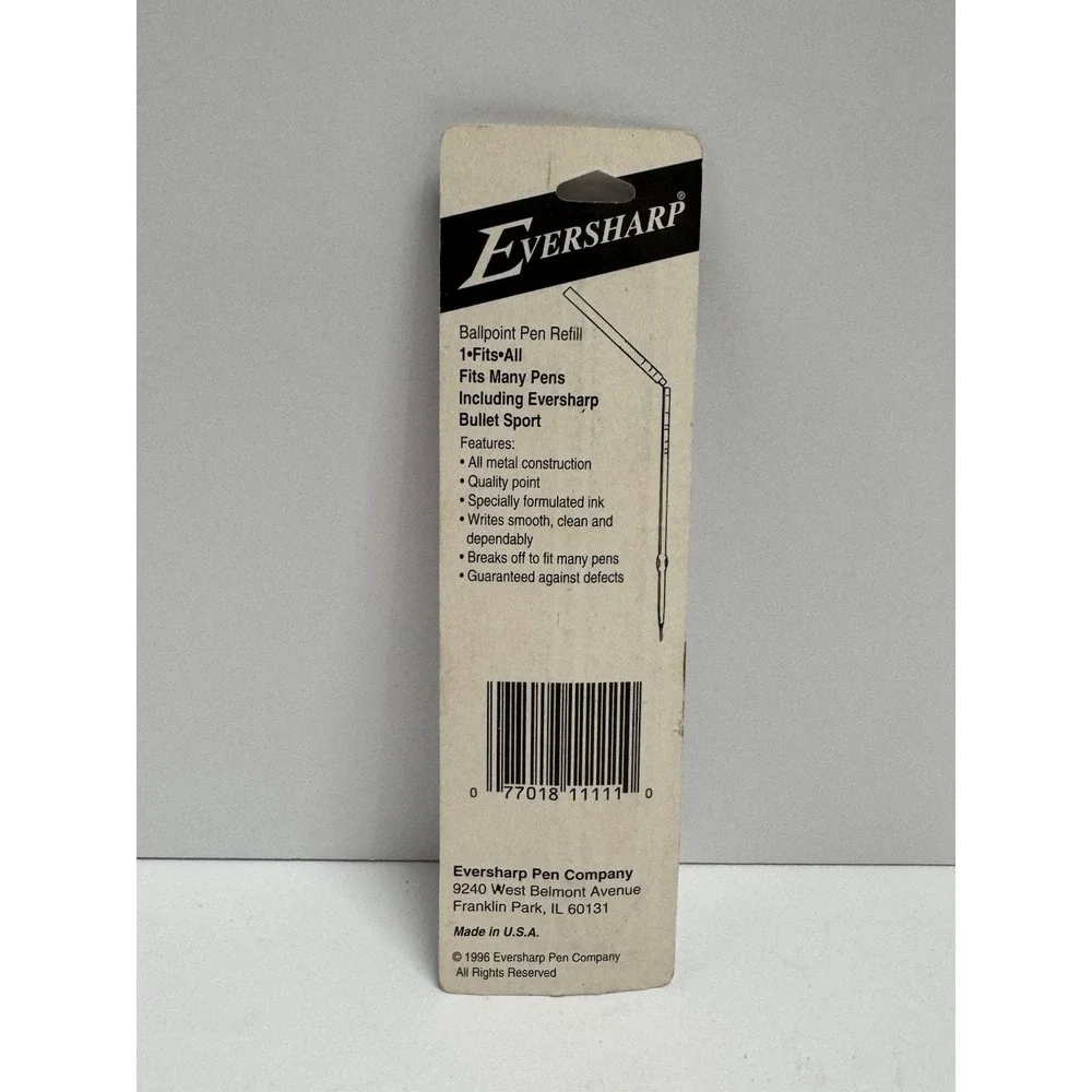 VTG EVERSHARP BALLPOINT PEN REFILL 1 FITS ALL S01 MEDIUM BLUE‎ NOS